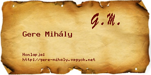 Gere Mihály névjegykártya